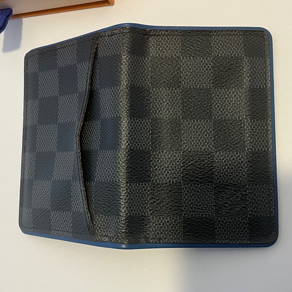 Louis Vuitton N64432 - Damier Graphite Canvas Pocket Organizer Neon Blue (Rare) - Picture 3 of 8